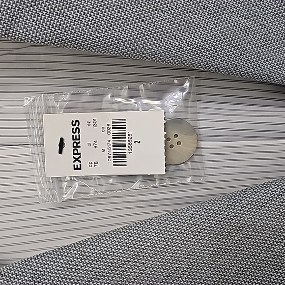 Nwt EXPRESS Powder Blue/Gray Textured Knit Collared Longsleeve Lined Blazer - Picture 13 of 15